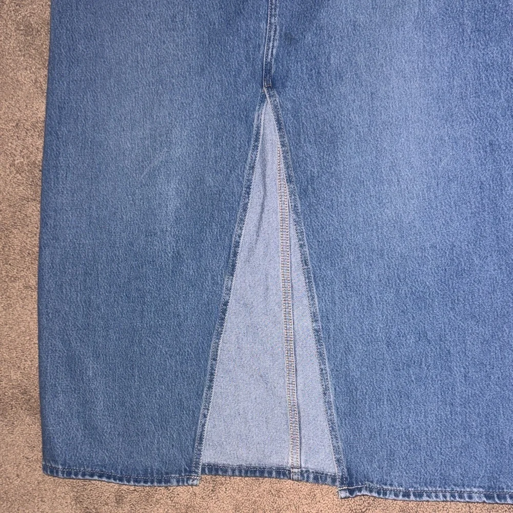 Blue Denim Midi Skirt